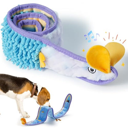 Nocciola EEL Squeaky Dog Toy, Tough No Stuffing Toy for Tug of War, Puppy Interactive Puzzle Fun to Keep Them Busy, Cognitive Crinkle Dog Toy for Large Medium Small Breed, Blue - color: No Stuffing Blue Eel