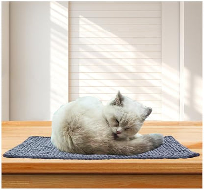 Cat Window Sill Pet Pad Window Perch, Knitted Windowsill Pet Mat Pillow Seat Bed, Double Sided Cat Cushion for Window Sill (Gray, 8"x24") - color: Gray