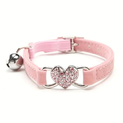 Adjustable Soft Pet Collar with Bell for Small Dogs, Kittens and Adult Cats - A Cozy and Stylish Accessory for Your Furry Friend!