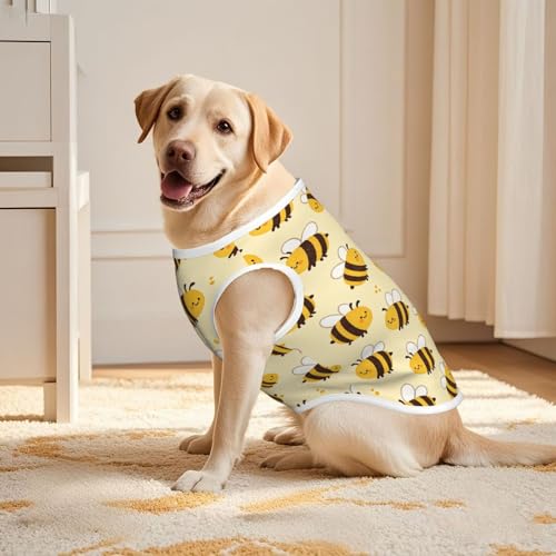 SWEET TANG Sun Protection Dog Shirts Quick Dry Soft Stretchy Dog T-Shirts Cute Bee Pattern, Pet Clothes for Medium Large Pet Puppy, 4X-Large - color: Pattern (224), size: 4X-Large