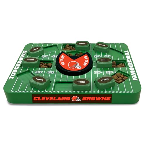 Pets First NFL Cleveland Browns Large Puzzle Toy, New Size, Interactive Dog Treat & Slow Feeding Toy - color: CLEVELAND BROWNS, size: Large