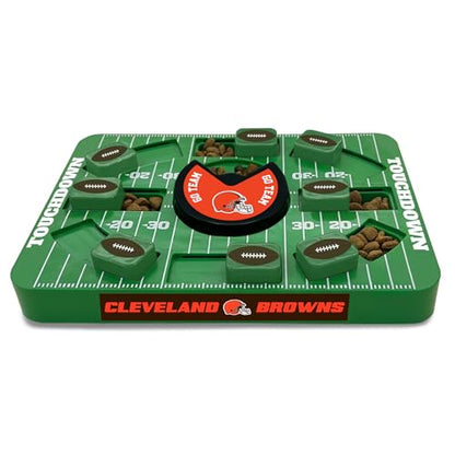 Pets First NFL Cleveland Browns Large Puzzle Toy, New Size, Interactive Dog Treat & Slow Feeding Toy - color: CLEVELAND BROWNS, size: Large