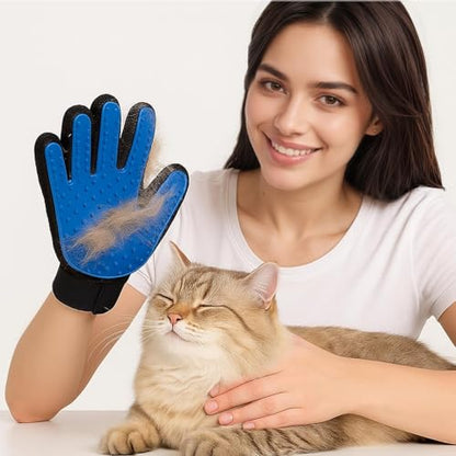 CealumVita Deshedding Glove and Cat Steam Brush,cat grooming set，pet hair removal tool ，with Massage for Dogs and Cats Grooming (Beige spray cmb+gloves-1pair) - color: Beige spray cmb+gloves-1pair
