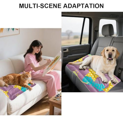 Polka-Dot Star Pastel Washable Dog Bed for Crate Bed Mats for Dogs Dog Crate Pads Washable Pillow Cages Non-Slip Medium Pillows Mat Furniture Indoor Outdoor 36X24 Inch - size: 36 × 24 inch