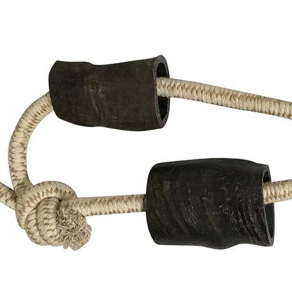 QT Dog Mossy Oak: Water Buffalo Horn & Tug Dog Chew - 34" Slip-Knot Natural Cotton Rope, Pet Toy, No Preservatives, Horn, Long-Lasting, Combines Play-Chewing - style: 34"