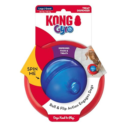 KONG Gyro - Interactive Dog Toy for Treat Dispensing - Dog Slow Feeder for Healthy Eating - for Medium/Large Dogs - size: Large (Pack of 1)