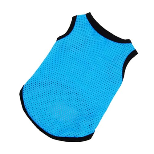 Pet Sleeveless Vest Breathable Mesh Dog Shirt Blue M Size Cooling Pet Clothes for Puppies and Small Dogs