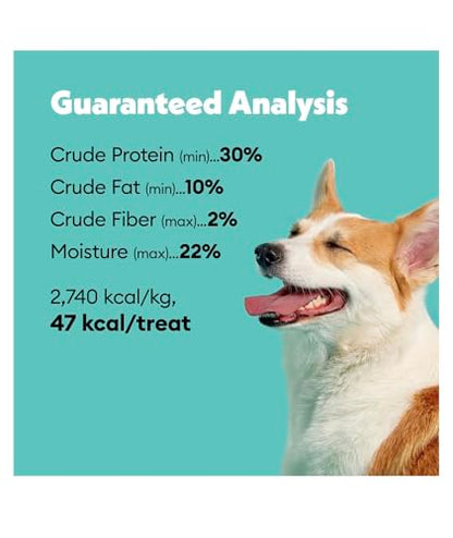 Wiggles & Wags Meaty Strips Dog Treats, Salmon Flavor, 16 oz with DN Essentials Bone Shaped Waste Bag Dispenser & Free Roll