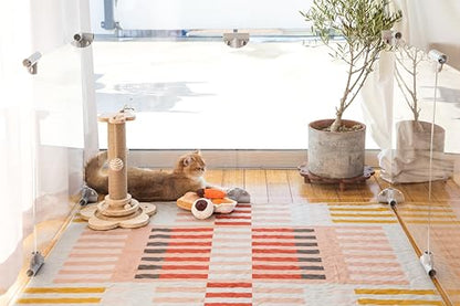 Lovewag Pets Washable Cat Litter Mat 2 PCs - Keep Litter Off Your Floors, Gentle on Paws, 36x48 Inches Large Size, Waterproof Non-Slip Reusable Compatible with Cat Box (Indigo Garden) - color: Indigo Garden, size: 36x48 inches (Pack of 2)
