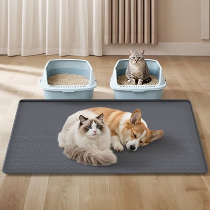 Extra Large Cat Litter Mat 54" x 27.5" Silicone Waterproof Dog Pee Pads Non-Slip Soft on Pet Paws Easy to Clean