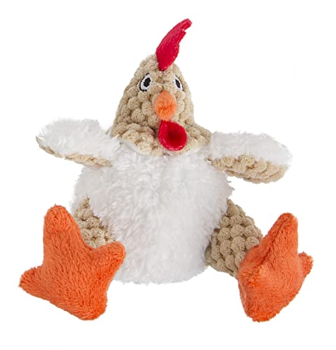 goDog Checkers Just For Me Fat Rooster Squeaky Plush Dog Toy, Chew Guard Technology - White, Mini - color: Checkers - Fat Rooster (White), size: Mini
