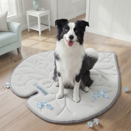 Vagascape Dog Cooling Mat, Washable Pet Cooling Mat, 47" x 45" Thick & Durable Large Cooling Mat for Dogs, Portable Foldable Premium Cooling Pad for Indoor, Outdoor, Travel, Camping, Patio and Beach - color: Grey, size: Large