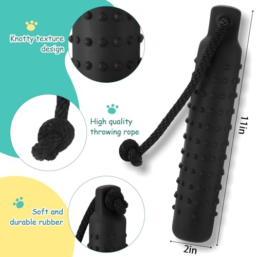 Blueweenly 4 Pcs Dog Bumper Toy for Water Retrieving Plastic Puppy Training Dummy Dog Float Toy Lightweight for Float on The Water Pool Outdoor Training Hunting Fetching (White and Black) - color: White and Black