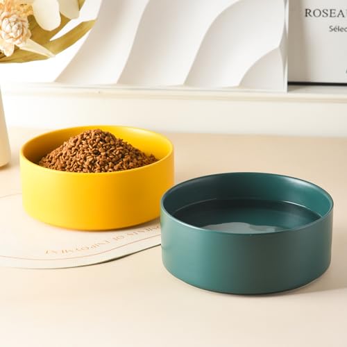8'' Ceramic Dog Bowl - 70Oz Classic Dogs Food & Water Bowl for Medium and Large Breeds, Heavy-Duty Non-Slip Dog Dish, Food Grade Stoneware Pet Bowl, Dishwasher & Microwave Safe, Green - color: Bowl - Green, size: 8 inch