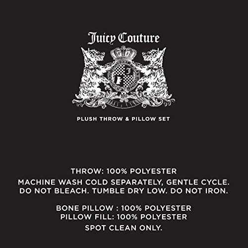 Juicy Couture Grey Paws and Stripes Dog Blanket with Sherpa Bone Shaped Pillow – Plush Puppy Blanket Throw, Breathable, Lightweight, Machine Washable, Cat Blanket for Small Medium & Large Pets - color: Grey Juicy Paws and Stars