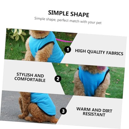 Pet Sleeveless Vest Breathable Mesh Dog Shirt Blue M Size Cooling Pet Clothes for Puppies and Small Dogs