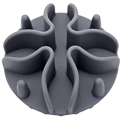 Slow Feeder Insert for Dogs & Cats, 3 Sizes Food-Grade Silicone Anti-Choking Puzzle Feeder, Non-Slip Suction Cup Design, Fits Most Bowls, Bloat Stop Pet Feeding Solution - color: Grey, size: Small 4 inchs