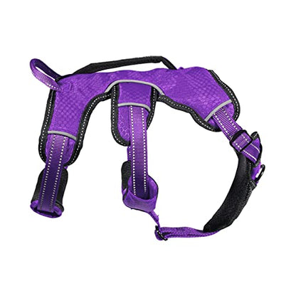 Tuff Pupper Escape Proof No Escape Dog Harness | 5 Point Adjustable Fit Harness for Dogs | Padded Dog Harnesses | Handle Dog Lift Harnesses - color: Purple, size: Medium