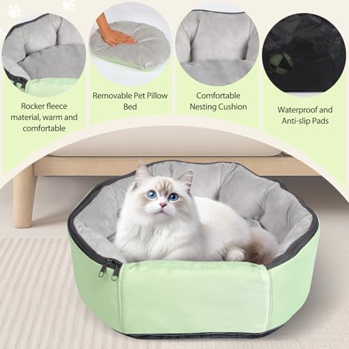 2-in-1 Pet Sling Carrier & Bed, Convertible Cat Travel Bag with Machine Washable Cover, Breathable Mesh & Hand-Washable Support Pad, Airline Approved for Cats & Small Dogs Up to 22lbs - color: G