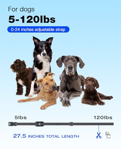 Bousnic Dog Shock Collar - 3300Ft Training Collar with Remote for 5-120lbs Small Medium Large Dogs Rechargeable Waterproof e Collar with Beep (1-8), Shake(1-16), Safe Shock(1-99) Modes (Black) - color: Black