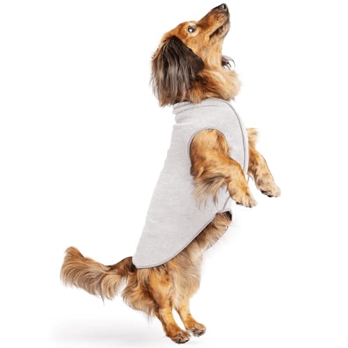 Goldpaw Dog Sun Shirt with UV Protection - Lightweight, Cooling Sun Protection Clothing for Small Dogs - Reduce Heat Absorption - Pet Clothes Made in the USA - Machine Washable - Pebble Grey - Size 12 - color: Pebble Grey, size: 12