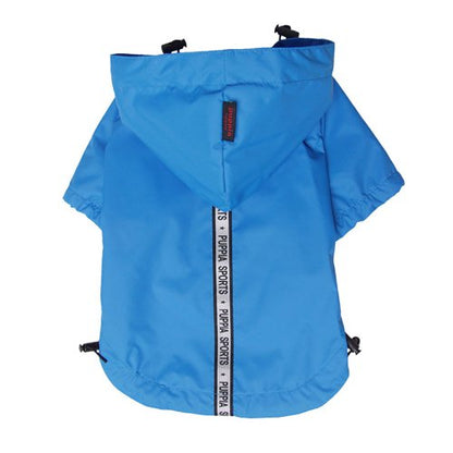 Puppia Base Jumper Dog Raincoat Waterproof Pet Rain Jacket with Reflective Safety Strips Lightweight High-Visibility with Leash Hole, Small, Sky Blue - color: Sky Blue, size: Small