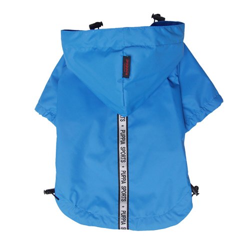 Puppia Base Jumper Dog Raincoat Waterproof Pet Rain Jacket with Reflective Safety Strips Lightweight High-Visibility with Leash Hole, Extra-Large, Sky Blue - color: Sky Blue, size: Extra-Large