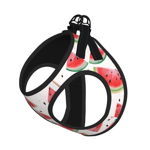 Watermelon Fresh Fruit Printing Dog Summer Harness,Soft Light Puppy Vest,Breathable Pet Harness Reflective for Easy Walking - color: Without Accessories, size: Medium