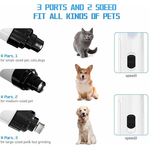 Electric Dog Nail Grinder & Trimmer - Rechargeable, Quiet, Low Vibration Pet Grooming Tool for Small & Large Dogs - Safe Paws Clipper with LED Light for Professional Home Grooming - color: 1 Pcs