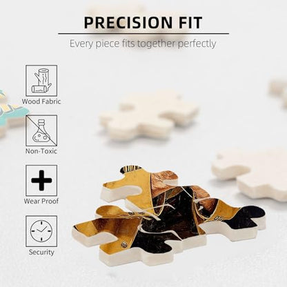 300 Pieces Jigsaw Puzzles for Adults, Never Underestimate an Old Man with A Harmonica Cowboy Art Puzzle, Stress Relief Concentration Training Brain Teaser Puzzle 15.7x11 Inch - color: Wooden Puzzle14, size: 300 Piece pcs