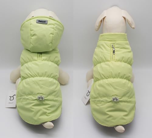 Warm Dog Coat Jacket with Detachable Hood Harness Hole Winter Coat Pet Clothes Dog Cold Weather Coats Cozy Snow Jacket Vest for Small Medium Large Dogs - Blake (Mint, X-Large) - color: Mint, size: X-Large