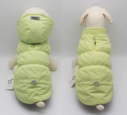 Warm Dog Coat Jacket with Detachable Hood Harness Hole Winter Coat Pet Clothes Dog Cold Weather Coats Cozy Snow Jacket Vest for Small Medium Large Dogs - Blake (Mint, Small) - color: Mint, size: Small