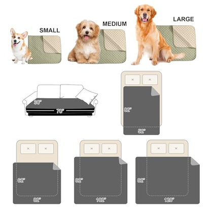 NICETOWN Pet Blanket, Water Resistant Cat Dog Puppy Dog Hair Repellent Blanket for Small Medium Large Dogs, Waterproof Sectional Couch Covers, 1 PC, 62 x 82, Beige/Khaki - color: Beige/Khaki, size: 82"L x 62"W x 0.15"Th