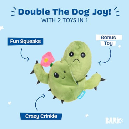 Barkbox 2 in 1 Interactive Plush Dog Toy - Rip and Reveal Toy for Dogs and Puppies - Stimulating Squeaky Pet Toys | Consuela Cactus (Small) - color: Consuela - Small, size: Small Dog