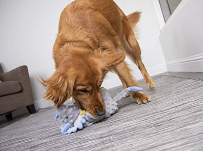 goDog Dinos Frills Squeaky Plush Dog Toy with Chew Guard Technology, Durable Fabric & Squeaker for Active Play, Gray, Large - color: Dinos Frills (Gray), size: Large