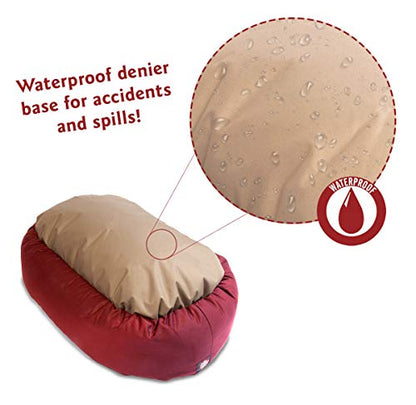 40 inch Red & Sherpa Bagel Dog Bed By Majestic Pet Products - color: Red