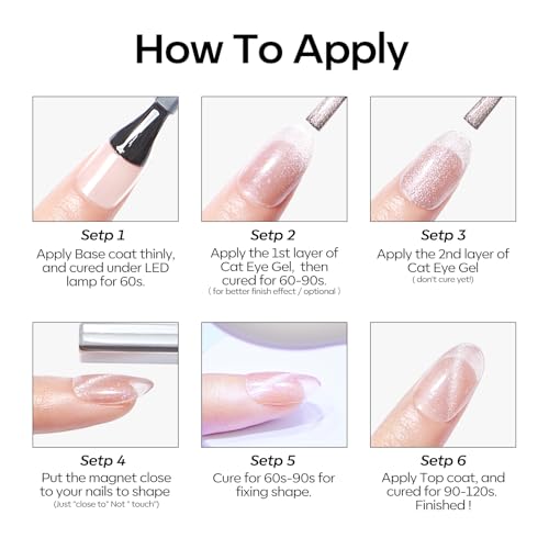 modelones Cat Eye Gel Nail Polish, 6 Colors Nude Gel Polish Pink Glitter Brown with Magnet Sparkle Galaxy Series Nail Polish Kit Soak Off Led Nail Art Manicure Salon DIY Gifts - color: A-0 Nude Pink Honey