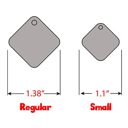 Personalized Dog Tag with 5 Lines of Custom Deep Engraved Durable Stainless Steel Pet ID Name Tag Designer Small Size Diamond - size: Small, style: Diamond