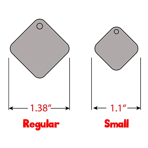 Personalized Dog Tag with 5 Lines of Custom Deep Engraved Durable Stainless Steel Pet ID Name Tag Designer Regular Size Diamond - size: Regular, style: Diamond