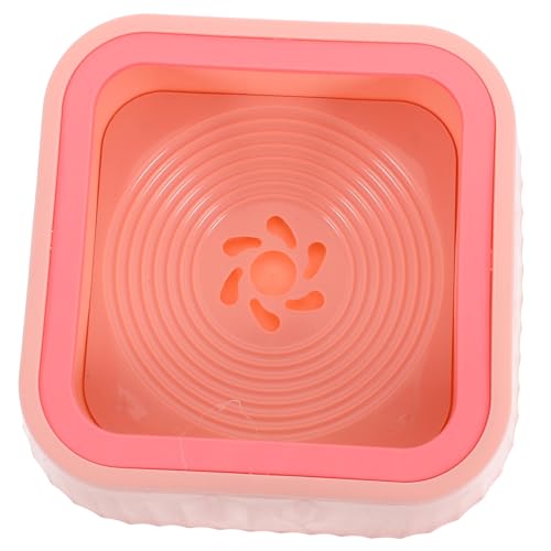YARNOW No Spill Cat Dog Water Bowl Sturdy Plastic Pet Filter Bowl Splash Design - color: Pink