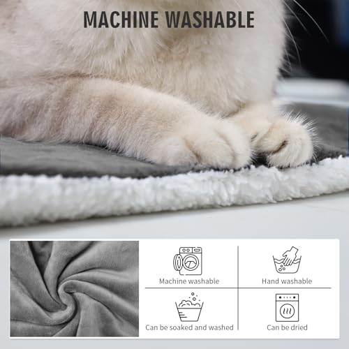 Rest-Eazzzy Cat Heating Pad & Bed - Heated Cat Bed with Removable Cover & 5-Level Timer & Temperature Control (Pure-Grey) - color: Grey, size: Small-1 Pack