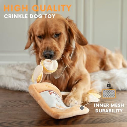 CHEWFFON Dog Enrichment Puzzle Toys, Interactive Snuffle Crinkle Treat Toy for Boredom and Mental Stimulating, Nose Work Potato Chips Dog Toy for Small, Medium and Large Dogs - style: Potato Chips