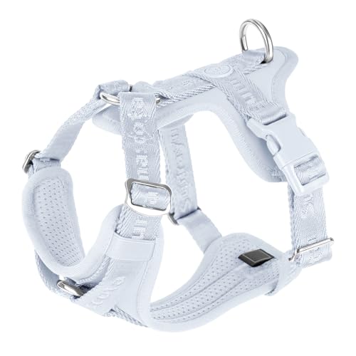 No Pull Dog Harness with Lycra, Three-Point Force Dispersion & 3D Padding, Adjustable Breathable Mesh for Small Medium Large Dogs(Light Blue,XS) - color: Light Blue, size: XS(Neck:10.0-16.0,Chest:14.0-20.0)