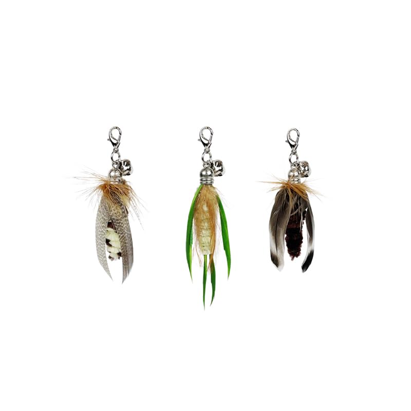TTcat Cat Feather Toys, 3 Pcs Mini Insects Refills, Cat Toys Replacement Feathers for Cat Kitten Wand. - color: 3Pcs (Mini Insects)