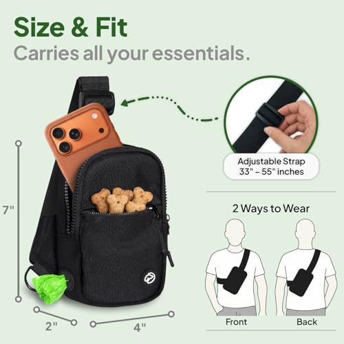 Hands Free Crossbody Dog Leash Bag with Built-in Poop Bag Dispenser & Storage, Dual Bungee Shock-Absorbing Leash with Dual Handles for Small, Medium, Large Dogs Walking Training (Lavender) - color: Lavender