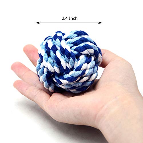Pet Chew Toy, Knots Weave Cotton Rope, Biting Small Ball for Dogs & Cats, 6 in One Pack - style: 6 Pack