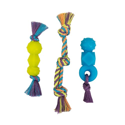 Mini Dentachew Pack Dental Chew Toy, Multi-Textured, Fetch & Tug Rope, Puppies & Small Dogs, 7", 3-Pack - color: Dentachew 3 Pk