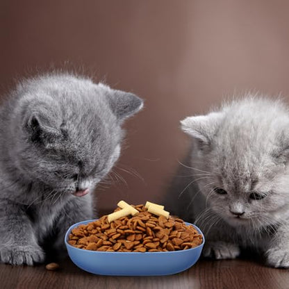 Tioncy 24 Pcs Fatigue Relief Cat Bowl 5.7 Inch Shallow Cat Food Dish Wide and Small Pet Wet Feeding Bowl for Kitten Short Legged Kitten Ferrets Feral Small Animals (Blue, Green, Pink, Beige,Cute) - color: Blue, Green, Pink, Beige, style: Cute