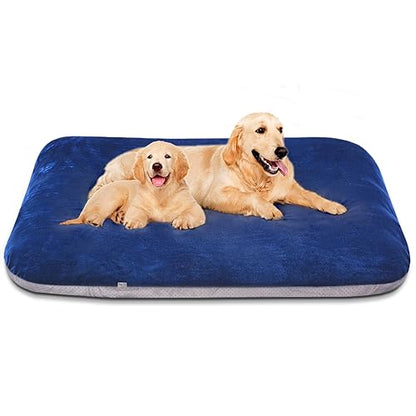 Super Soft Extra Large Dog Bed Jumbo Pet Beds Orthopedic 47 Inch Washable Anti Slip Dog Sleeping Mattress with Removable Cover, Blue XL - color: Blue, size: 47.0"L x 39.0"W x 5.0"Th