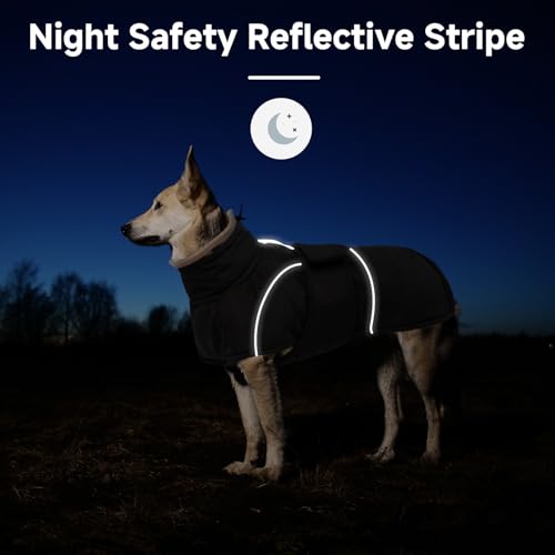 Dog Winter Coat for Small to Large Dogs(XS-XXXL)– Waterproof Windproof Fleece Lined Jacket with Reflective Trim,Pet Vest with Adjustable Buckles, Machine Washable Black XL - color: Black, size: X-Large